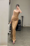 OUDE WAAG Core Velvet Strap Dress OW-23SS-DS10 Ginger